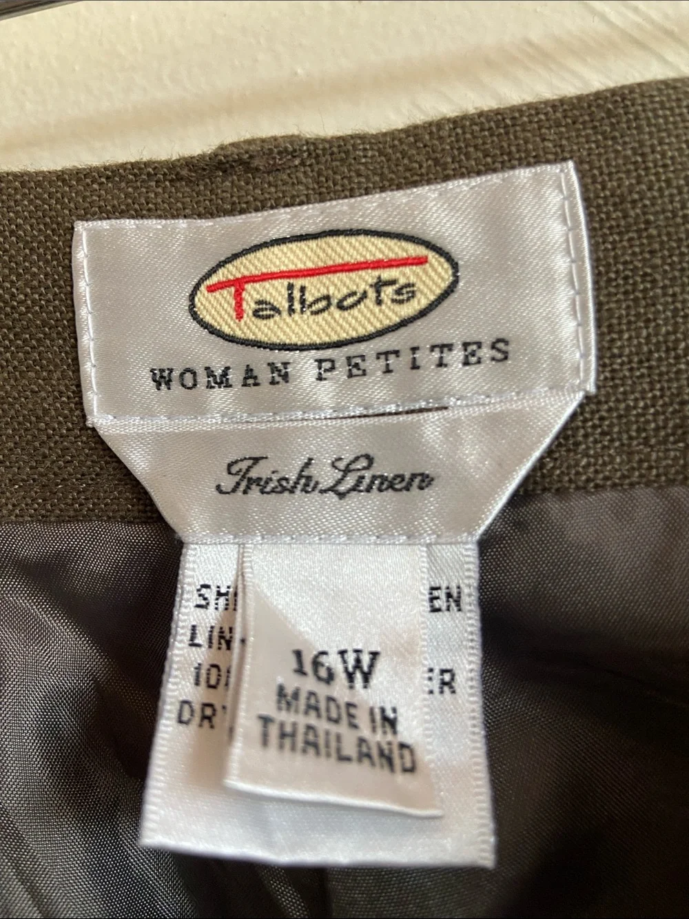 Talbots Irish linen Light Brown Straight-Leg Cropped Pants 16W